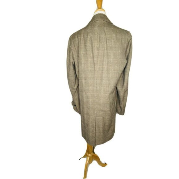 Banana Republic Plaid Car Coat Size Small Tan - Picture 8 of 10